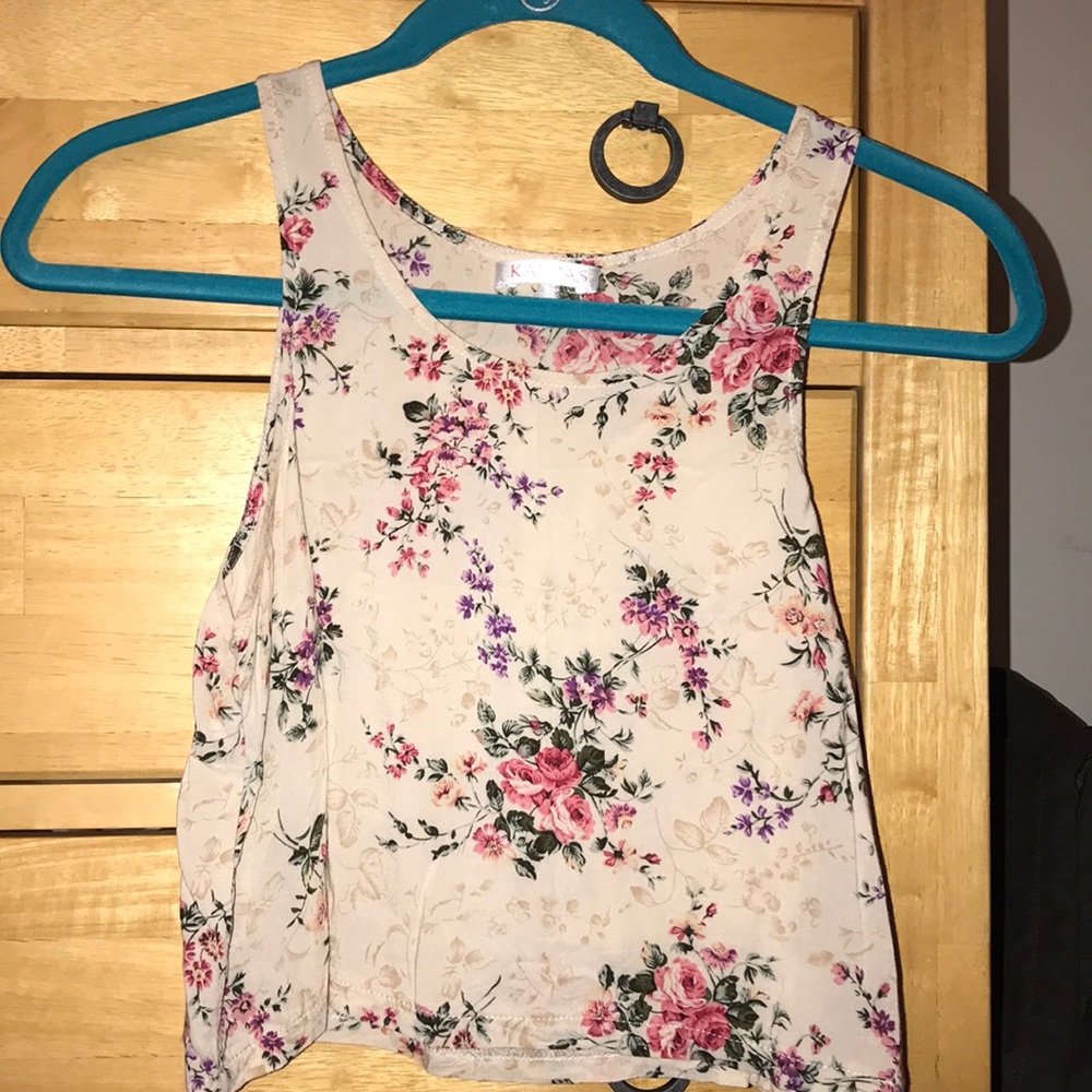floral tank top crop top